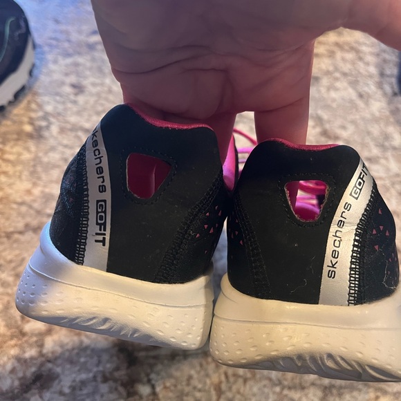 Skechers Go Fit 2 Memory Foam shoes Womens 8 black pink Form Fit Goga Mat lace - Picture 8 of 13